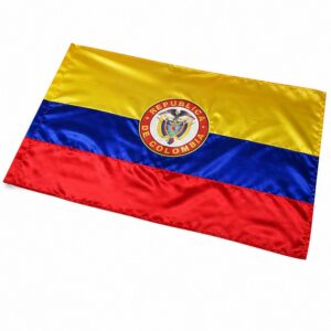 Bandera Grande Colombia en Satín con Escudo (150 x 90 cm)