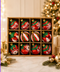 BOLA NAVIDEÑA CAJA DE LUJO DECORADA